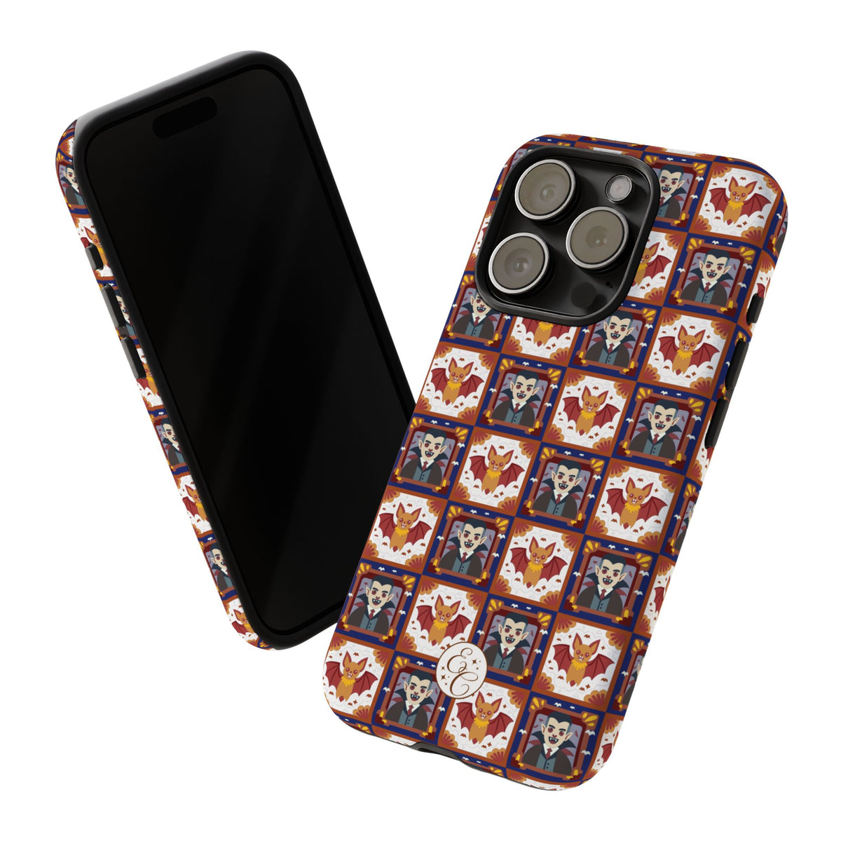 Dracula & Bat Pattern Halloween Phone Case