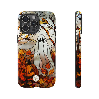 Halloween Ghost & Pumpkin Stained Glass Tough Phone Case