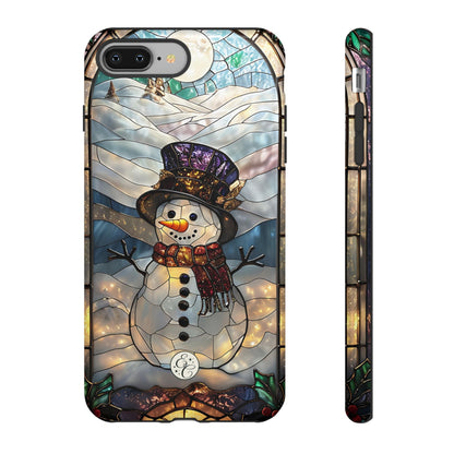 Snowman Stained Glass Tough Phone Case