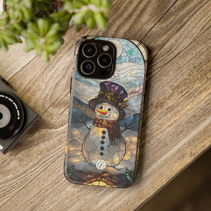 Snowman Stained Glass Tough Phone Case