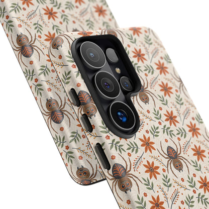 Boho Floral Spider Pattern Tough Phone Case
