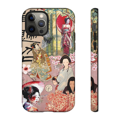 Japanese Geisha Collage Tough Phone Case