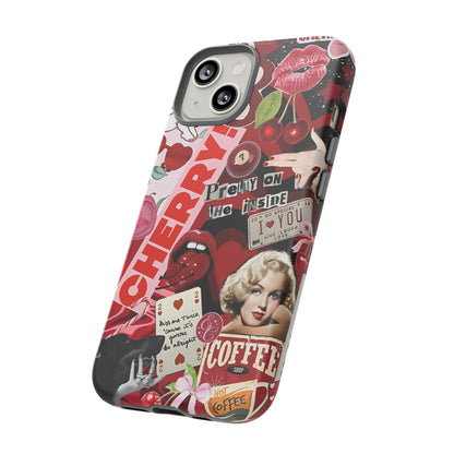 Cherry Theme Retro Collage Tough Phone Case