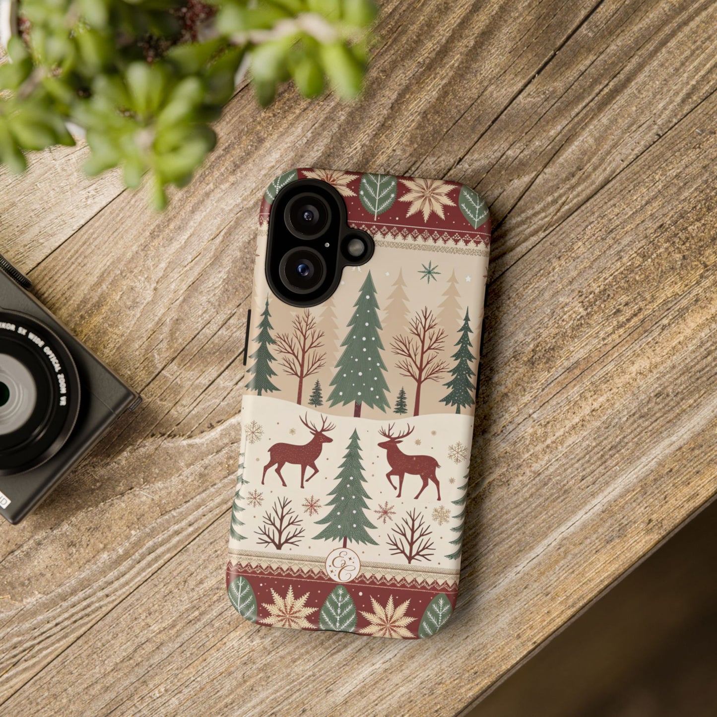 Vintage Christmas Reindeer Tough Phone Case