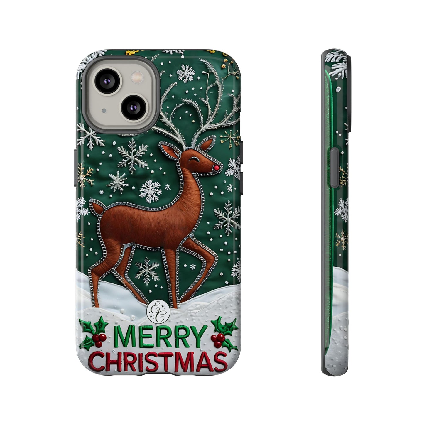 Merry Christmas Reindeer Tough Phone Case