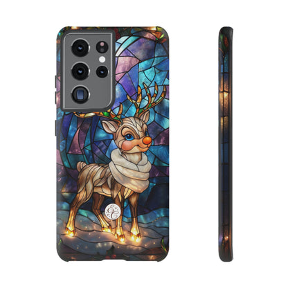 Cute Reindeer Stained Glass Tough Phone Case