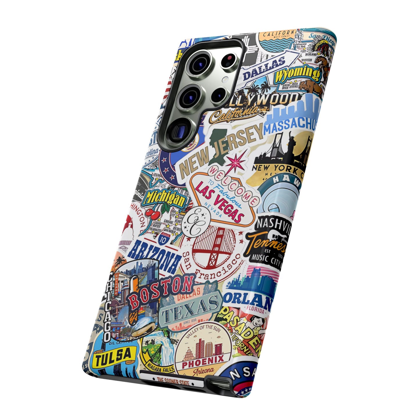 USA Travel Stickers Tough Phone Case