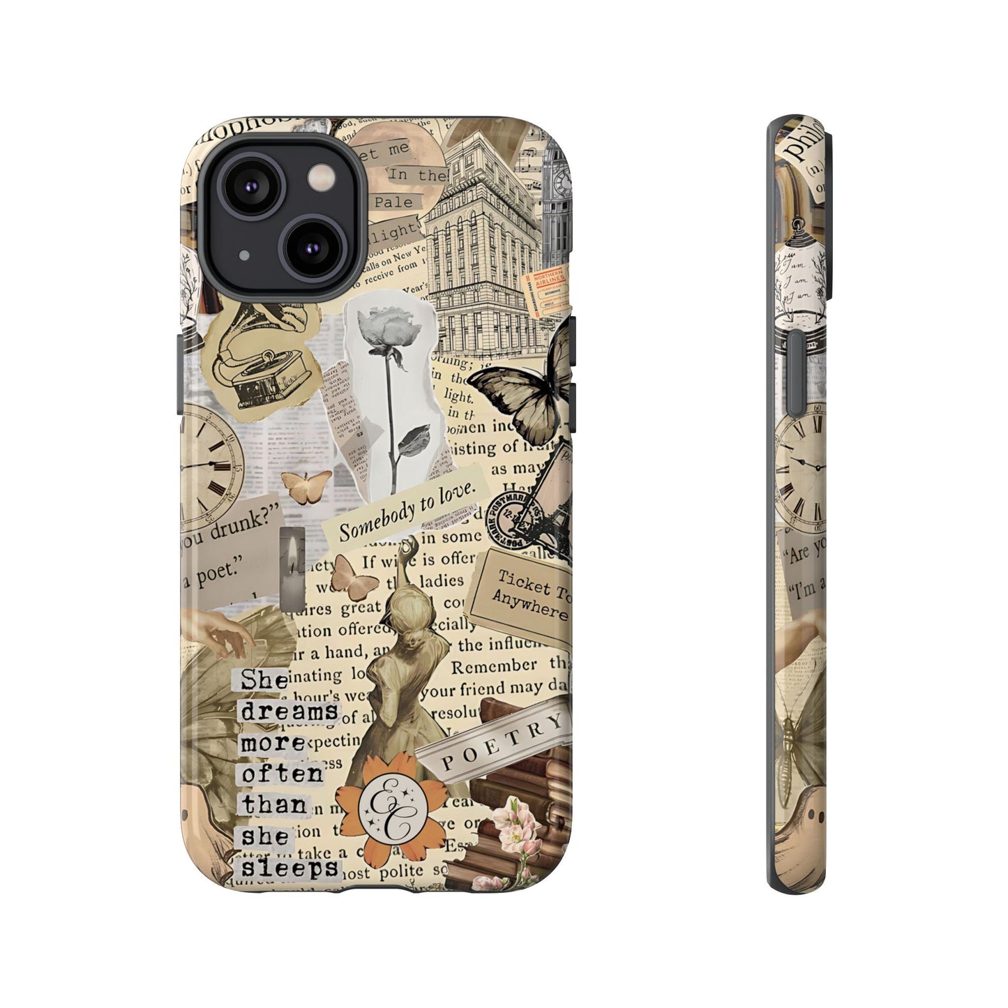 Library Romance Collage Tough Phone Cases