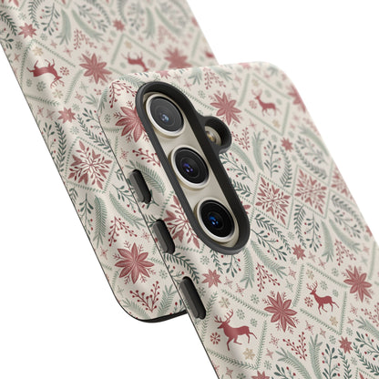 Red Reindeer Christmas Pattern Phone Case