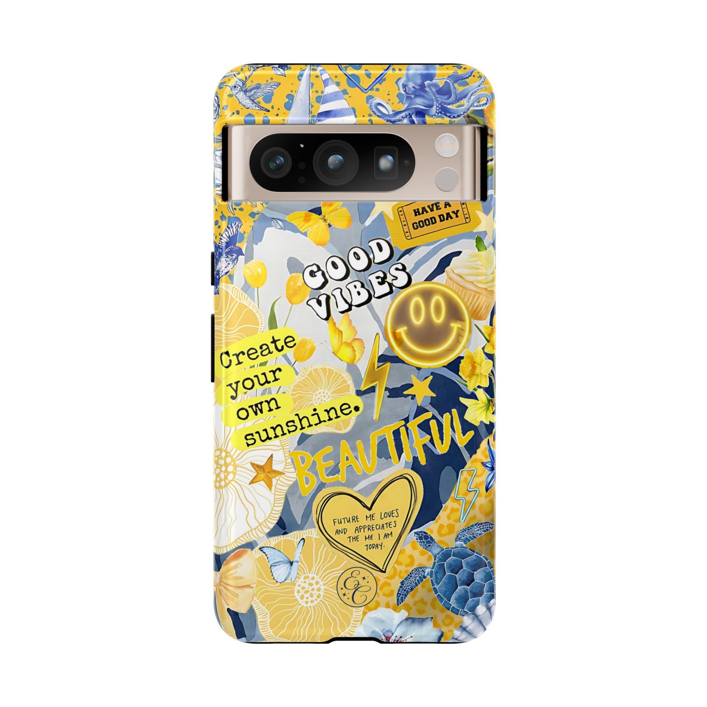 Yellow and Blue Collage Tough Phone Case