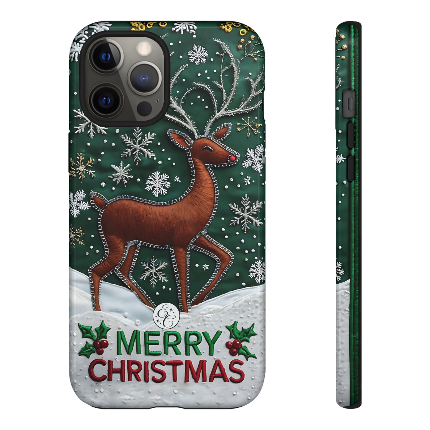 Merry Christmas Reindeer Tough Phone Case