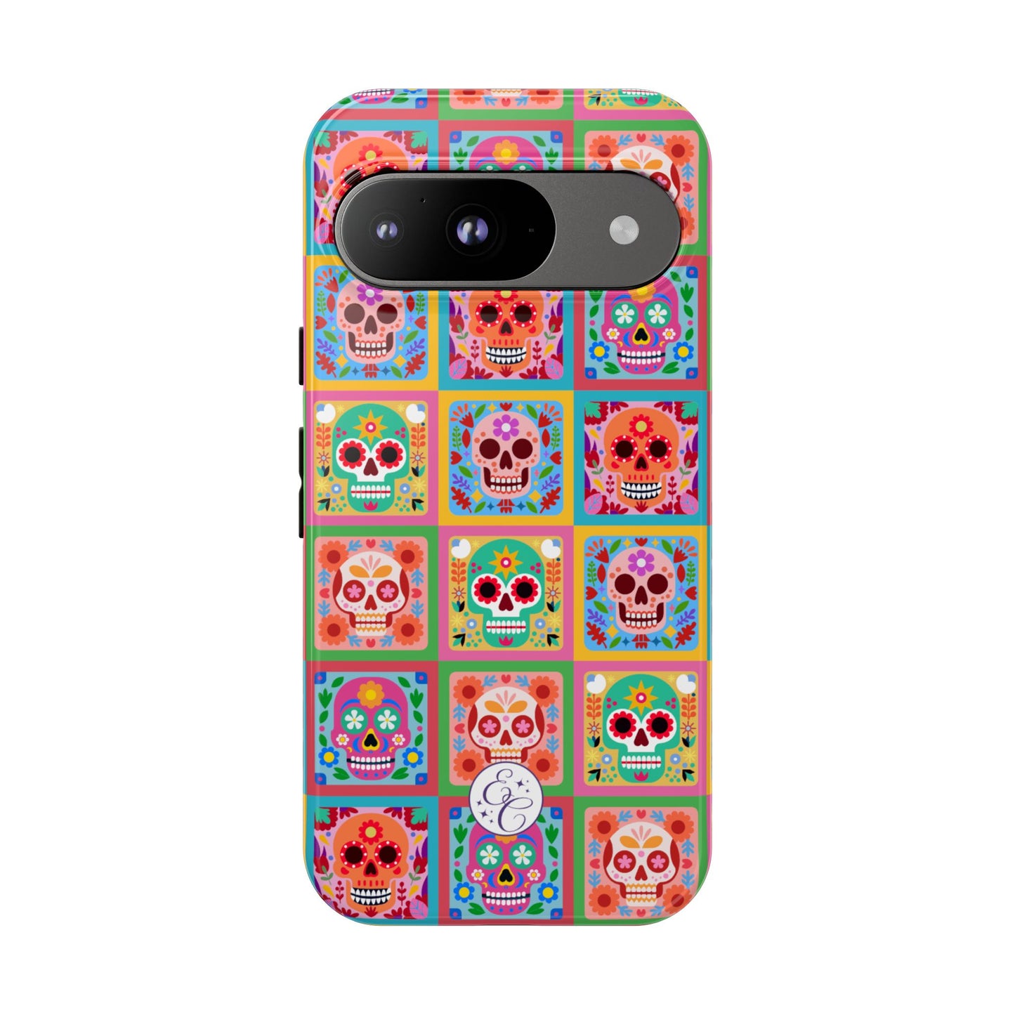 Colorful Sugar Skull Pattern Tough Phone Case