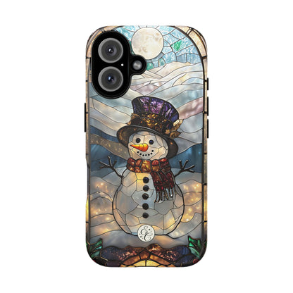 Snowman Stained Glass Tough Phone Case