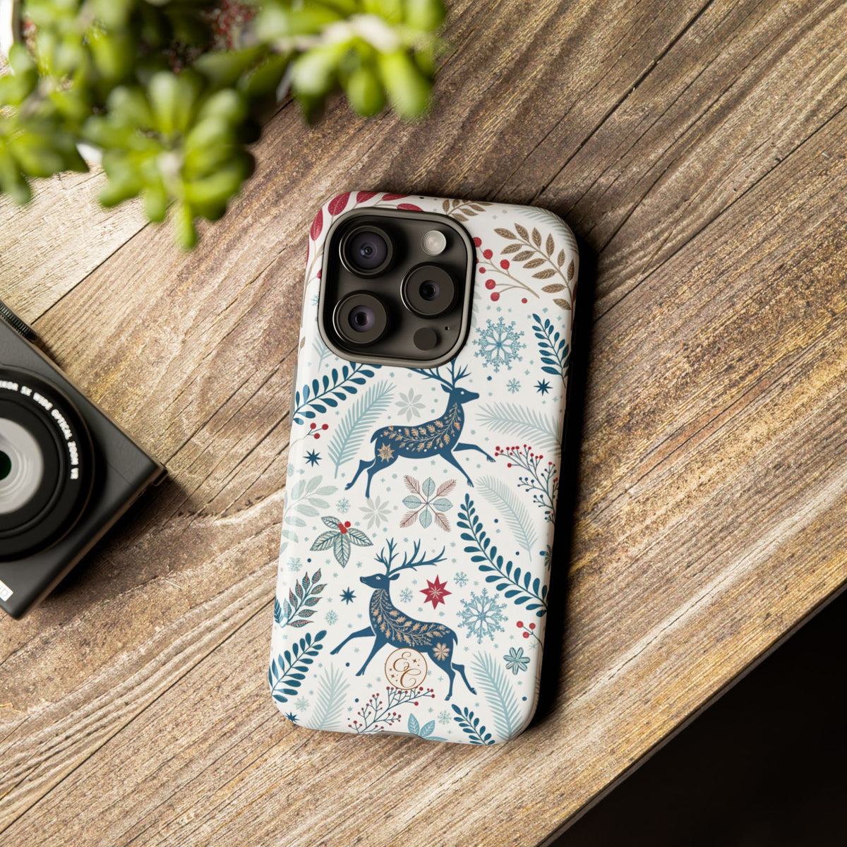 Blue Winter Deer Phone Case