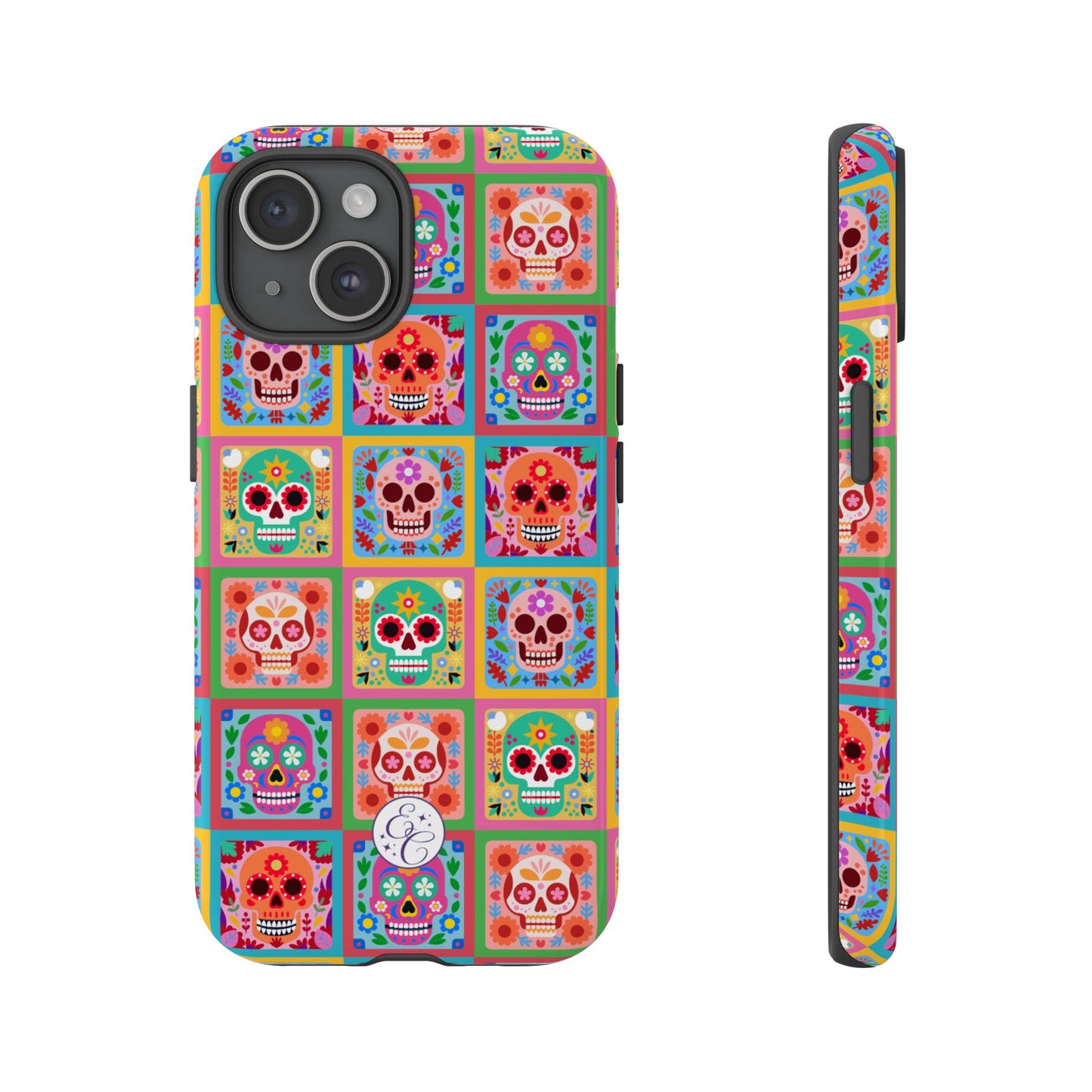 Colorful Sugar Skull Pattern Tough Phone Case