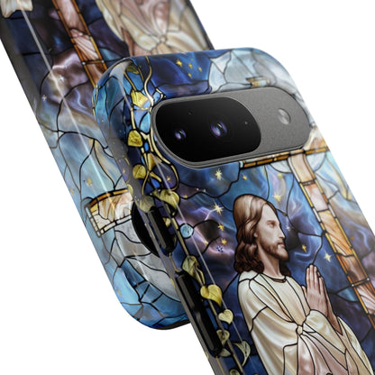 Jesus Praying Stained Glass Tough Phone Case