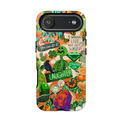 Green and Orange Collage Tough Phone Case