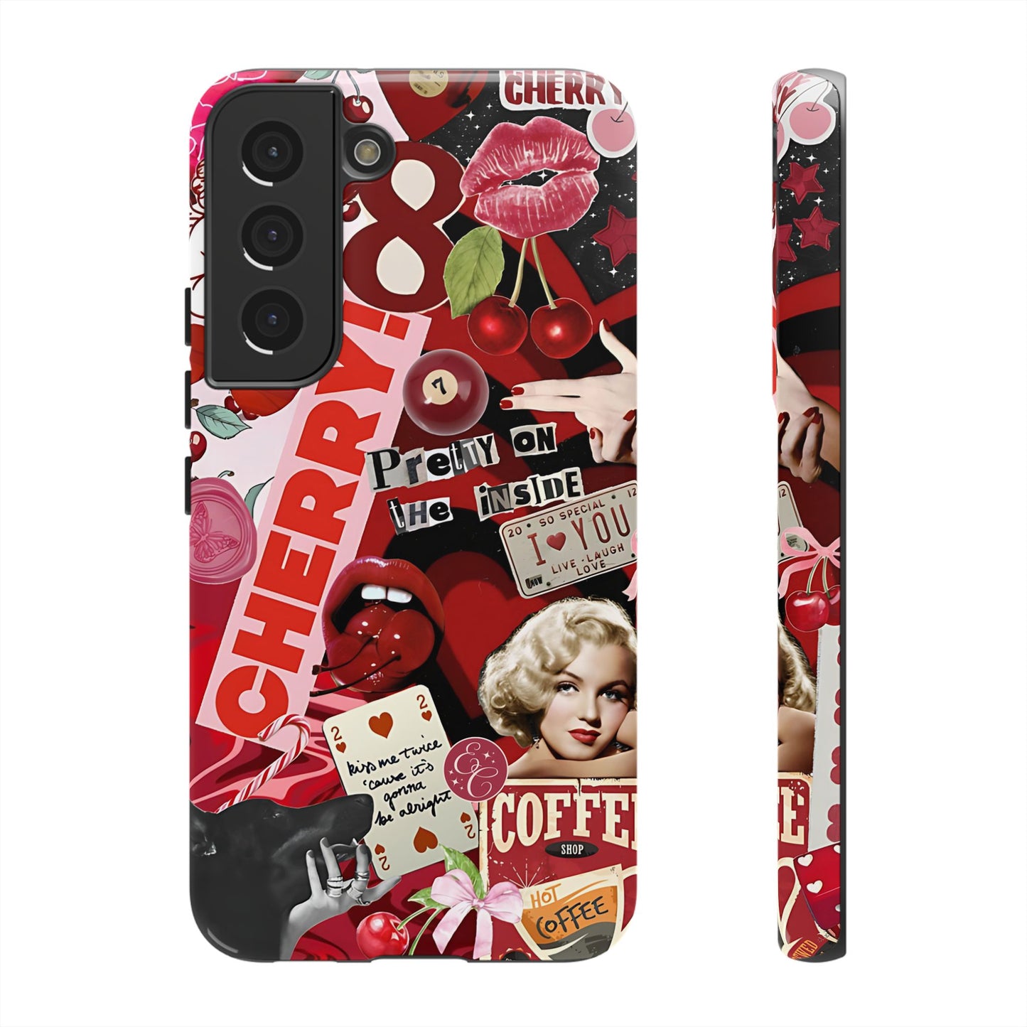 Cherry Theme Retro Collage Tough Phone Case