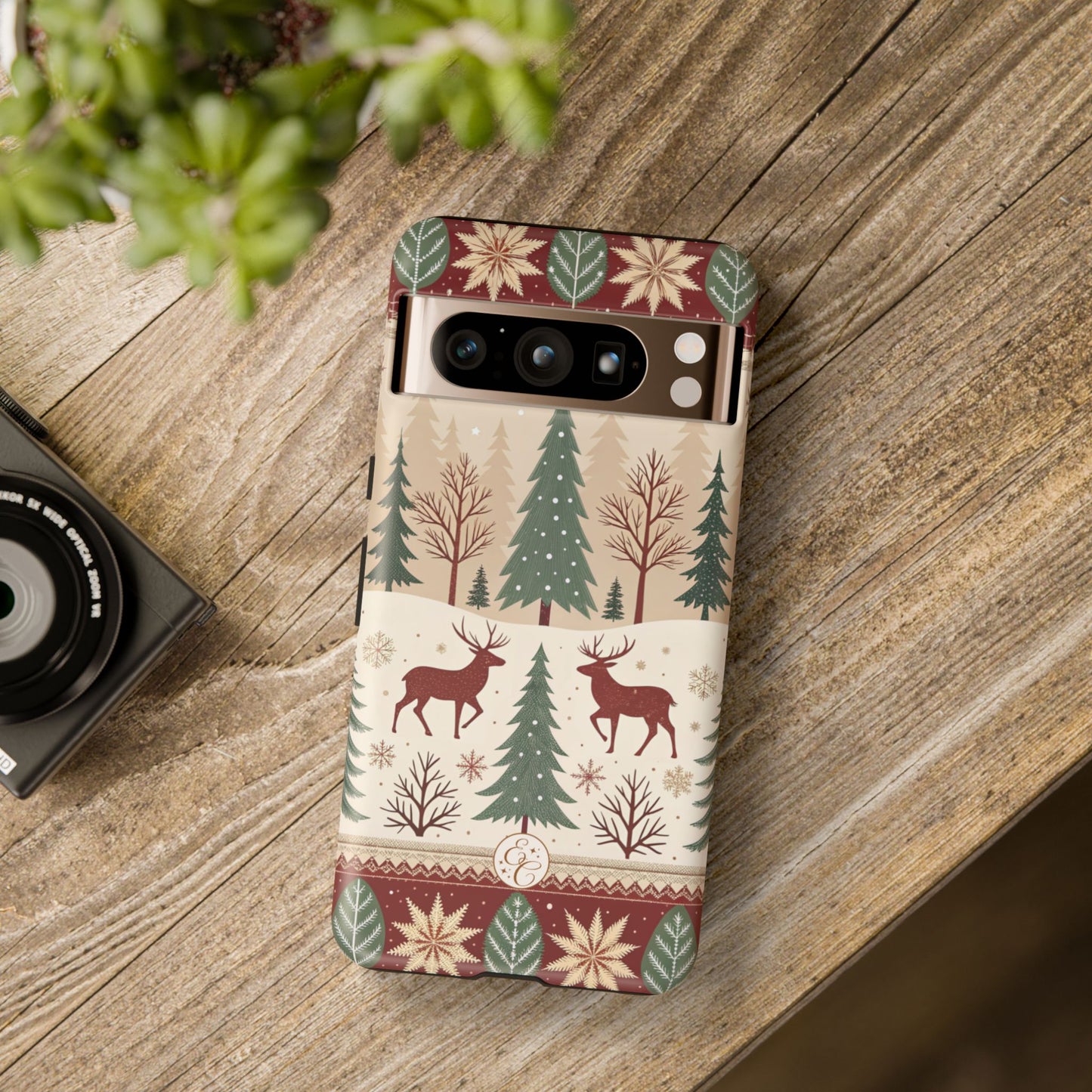 Vintage Christmas Reindeer Tough Phone Case