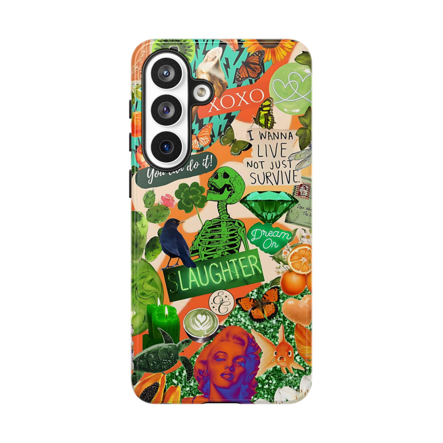 Green and Orange Collage Tough Phone Case