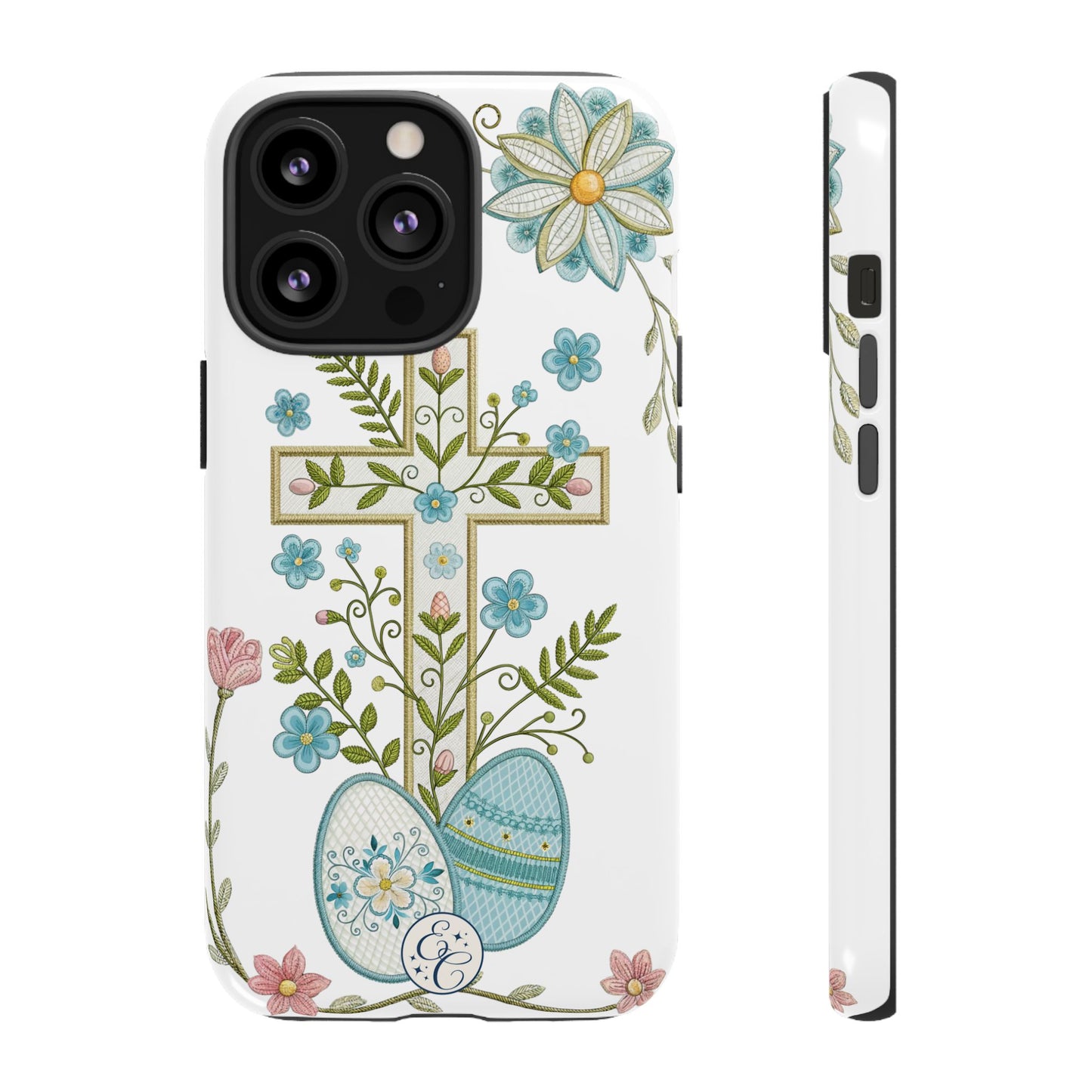 Vintage Easter Floral Cross Tough Phone Case