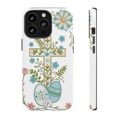 Vintage Easter Floral Cross Tough Phone Case