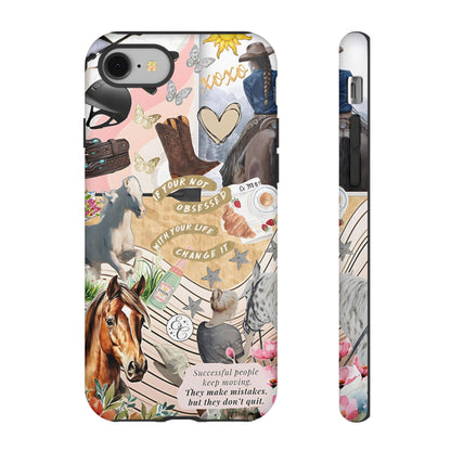 Equestrian Cowgirl Collage Tough Phone Case