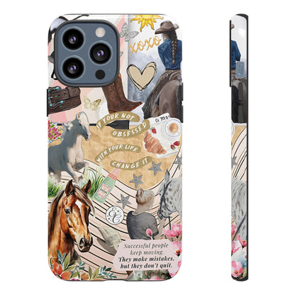 Equestrian Cowgirl Collage Tough Phone Case