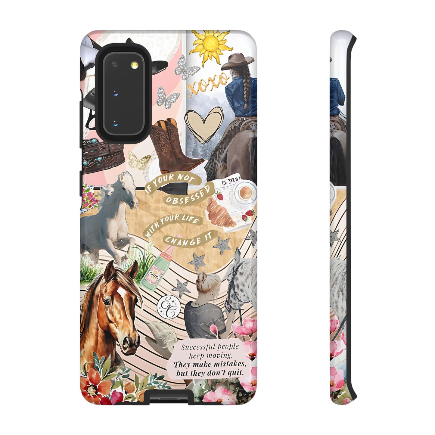 Equestrian Cowgirl Collage Tough Phone Case