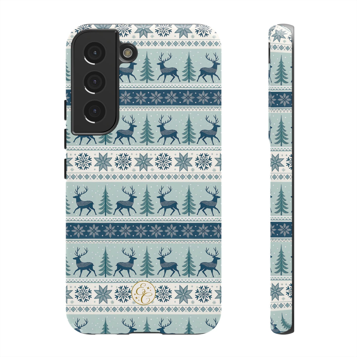 Blue Winter Reindeer Tough Phone Case