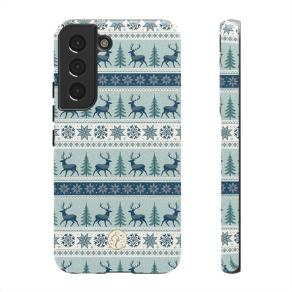 Blue Winter Reindeer Tough Phone Case