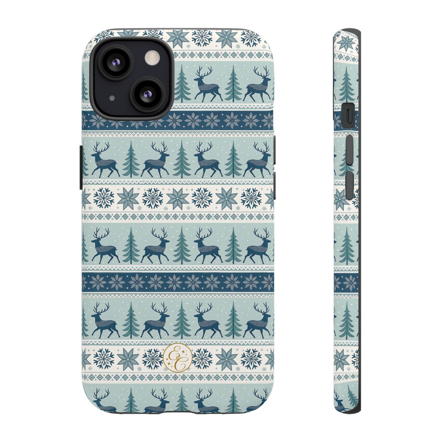 Blue Winter Reindeer Tough Phone Case