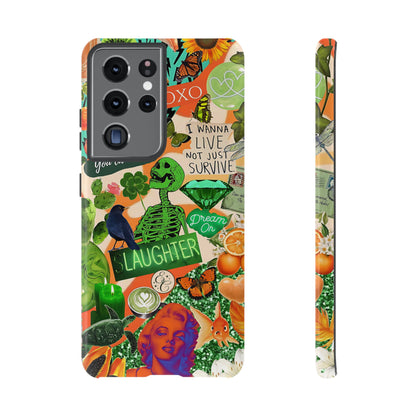 Green and Orange Collage Tough Phone Case