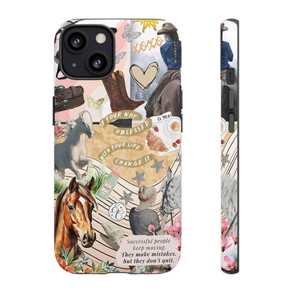 Equestrian Cowgirl Collage Tough Phone Case