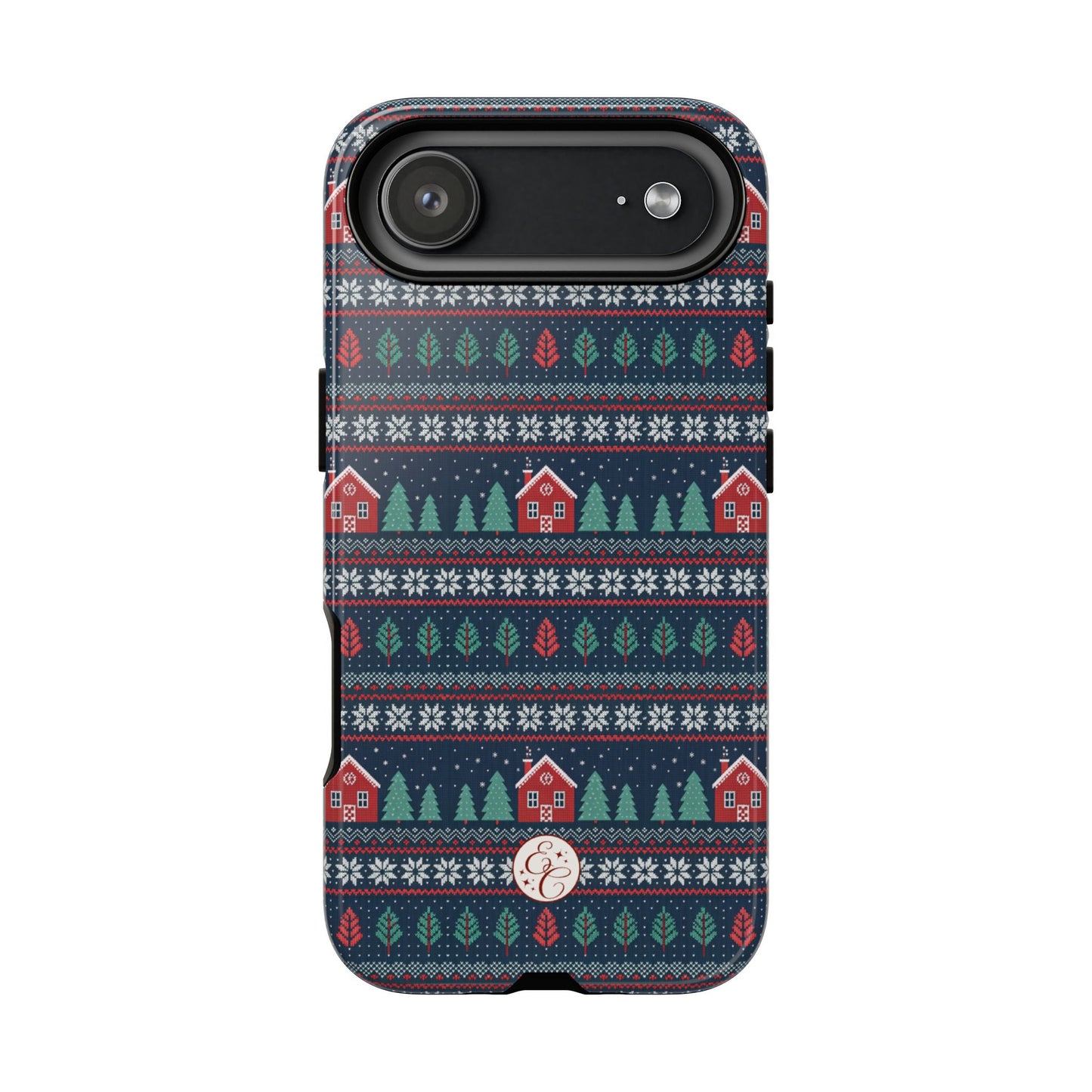 Winter Cottage Pattern Tough Phone Case