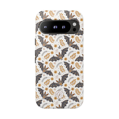 Boho Halloween Bat Pattern Tough Phone Case