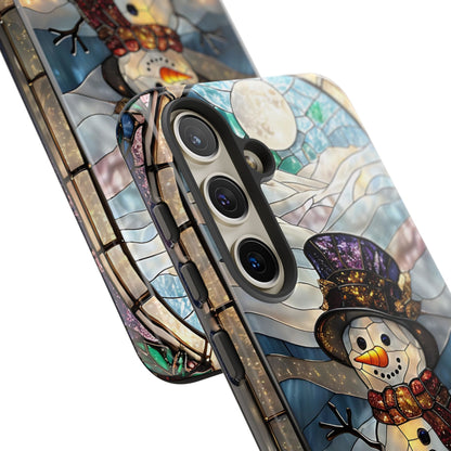 Snowman Stained Glass Tough Phone Case