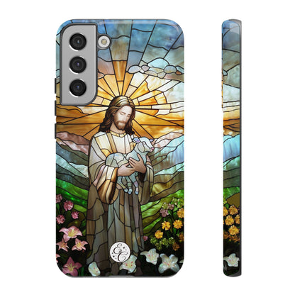 Jesus Holding a Lamb Stained Glass Tough Phone Case