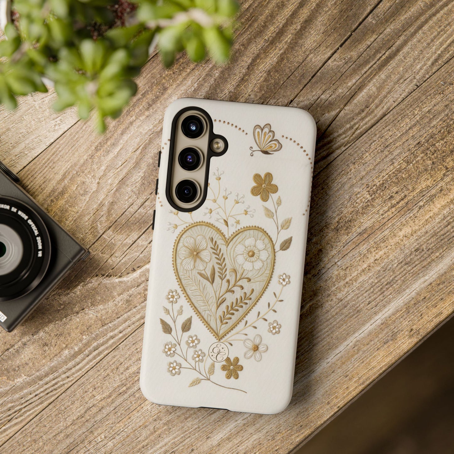 Floral Heart Design Tough Phone Case