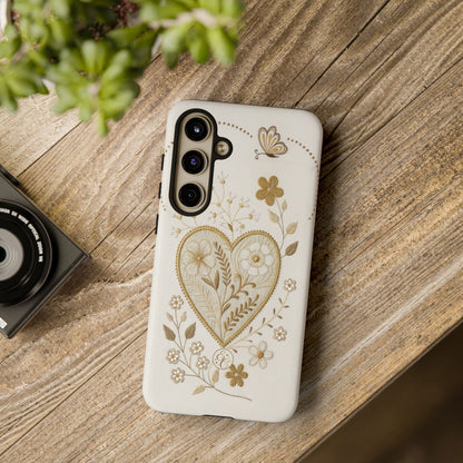 Floral Heart Design Tough Phone Case