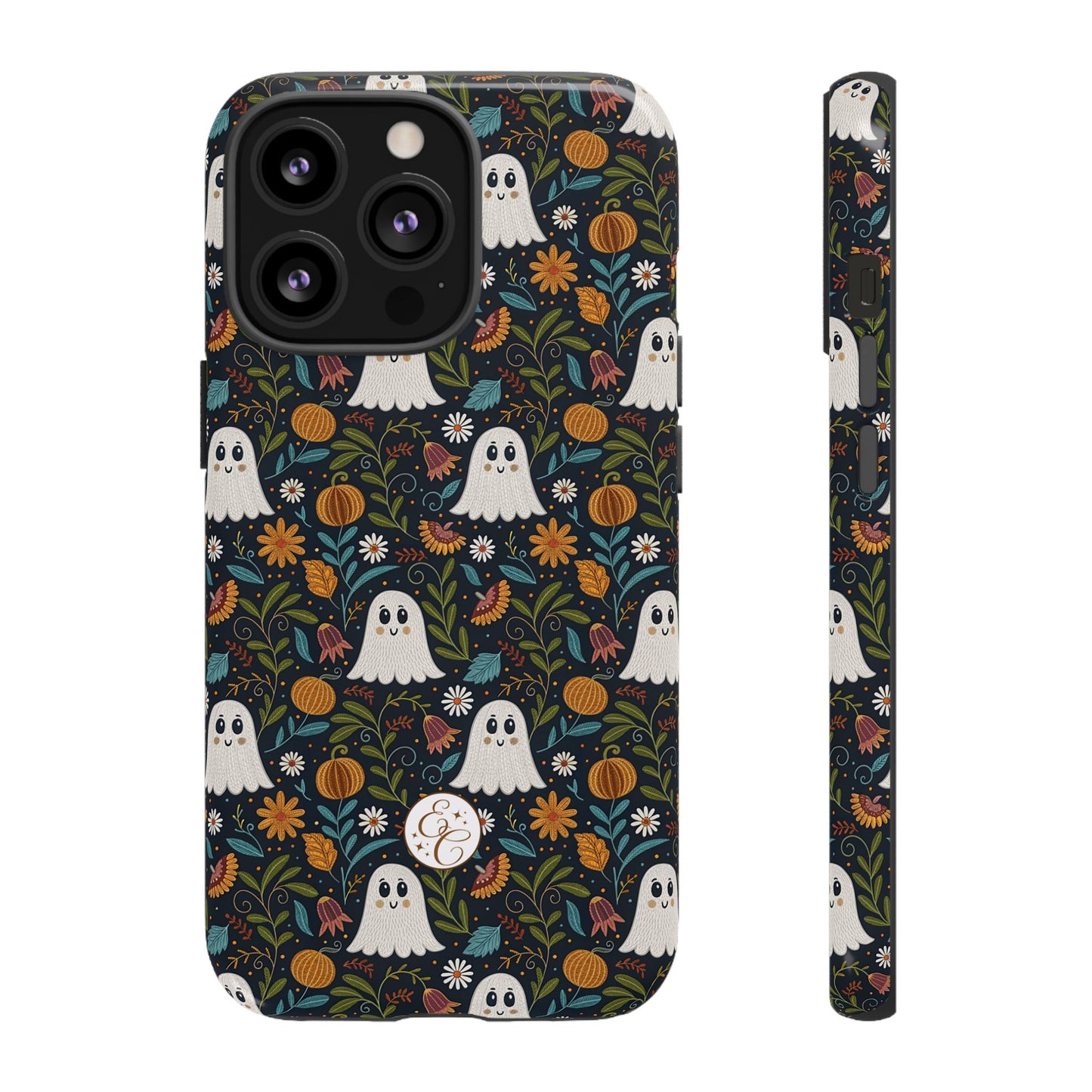 Boho Halloween Ghost Pattern Tough Phone Case