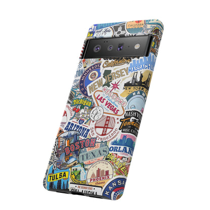 USA Travel Stickers Tough Phone Case