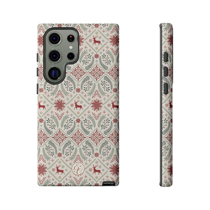 Red Reindeer Christmas Pattern Phone Case