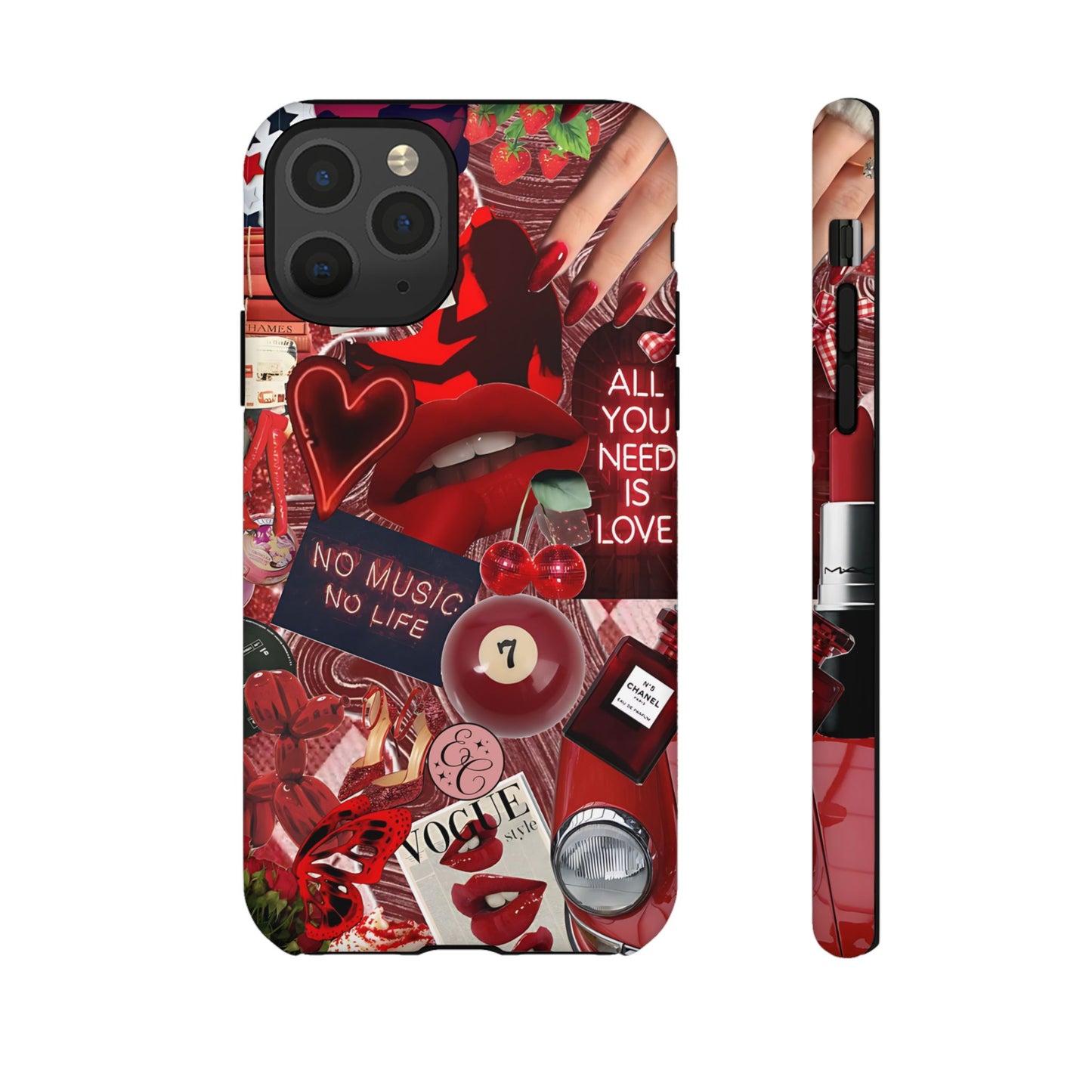 Red Aesthetic Collage Tough Phone Case