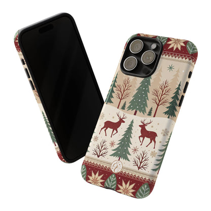 Vintage Christmas Reindeer Tough Phone Case