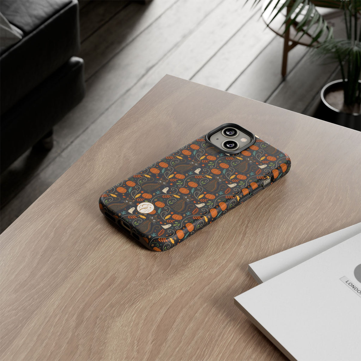 Boho Black Cat Halloween Phone Case