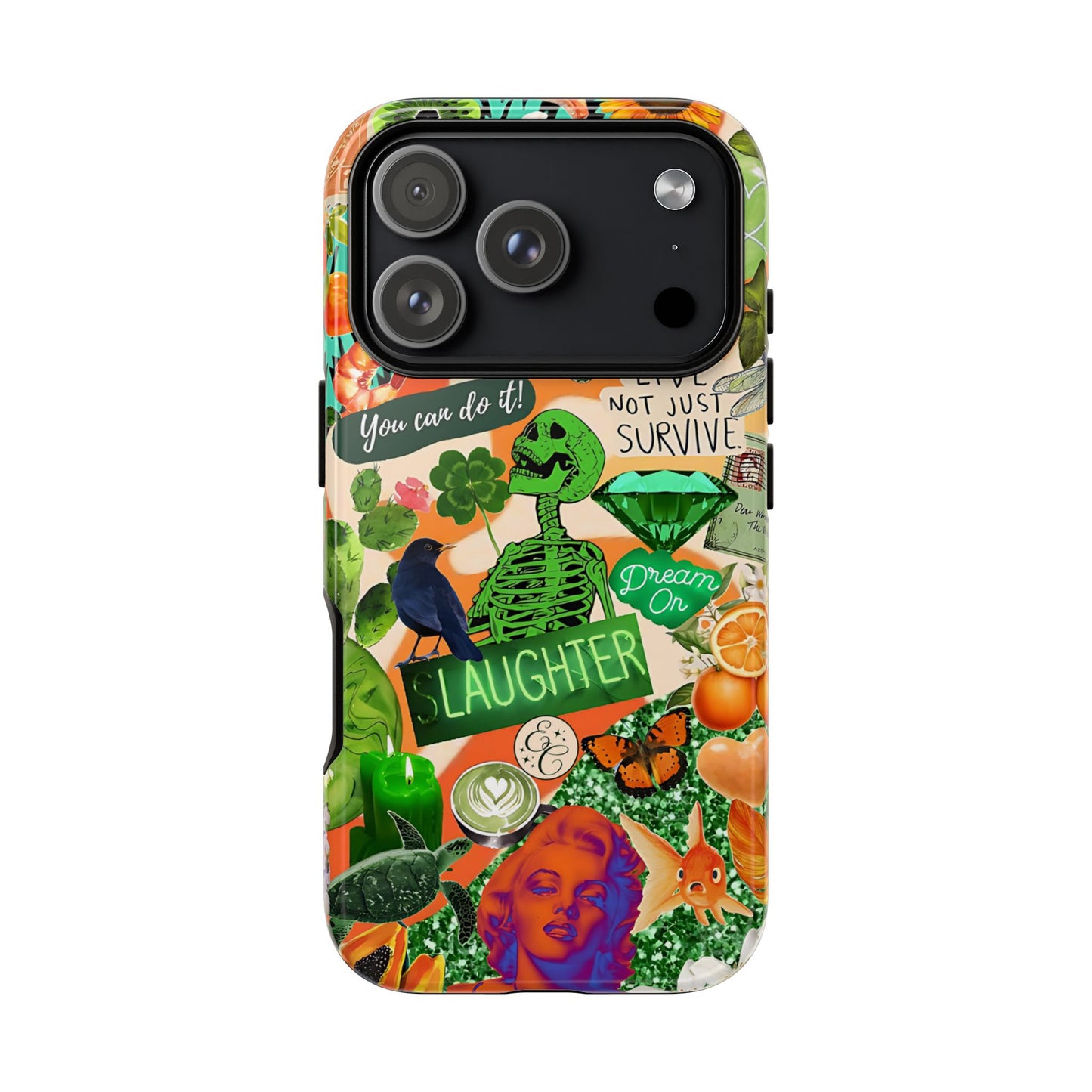 Green and Orange Collage Tough Phone Case