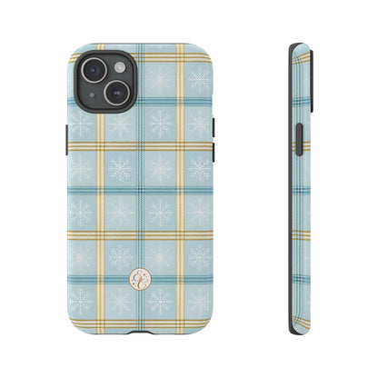 Blue Winter Plaid Tough Phone Case