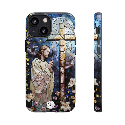 Jesus Praying Stained Glass Tough Phone Case