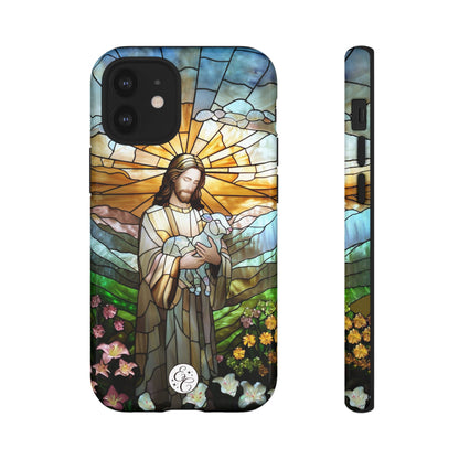 Jesus Holding a Lamb Stained Glass Tough Phone Case